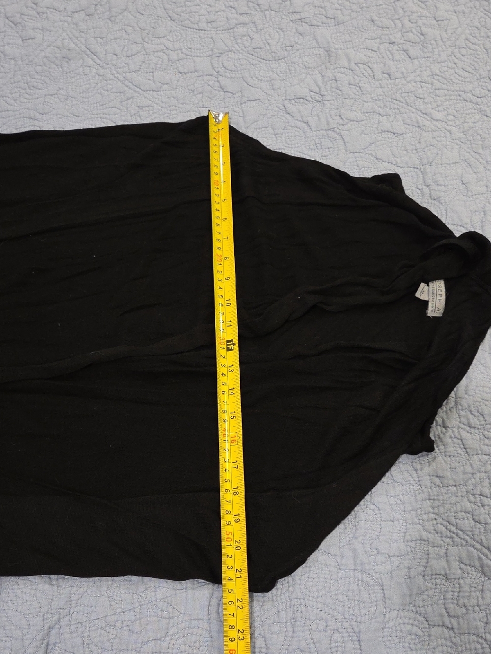 Joseph A Black Open-Front Drape Cardigan Vest Size M! - Picture 6 of 7
